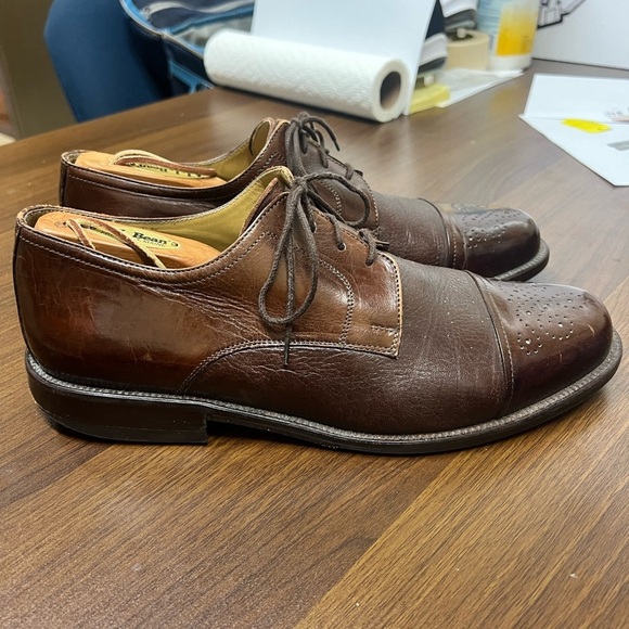Johnston & Murphy Cellini Cap Toe Italian Brown Leather Dress Shoe Size 9.5M - Picture 6 of 11